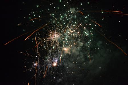 烟花, 中国新的一年, 庆祝活动, 多彩, 光, 晚上, 烟火
