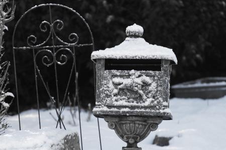 字母框, 黑色和白色, 雪, 冬天, 户外