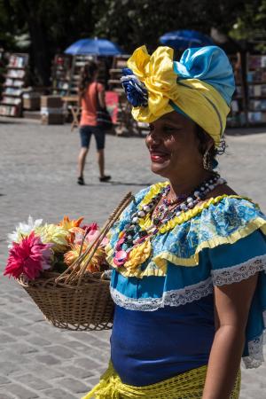 古巴, 女人, 服装, 传统, 漂亮, 头饰, 海关