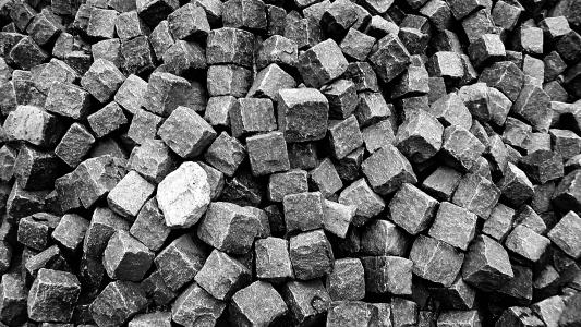 砖, 石头, 块, 建筑材料, 建设, 固体, black-and-白色摄影