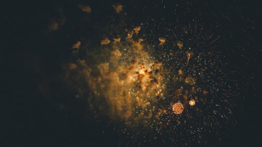 天空, 火花, 爆竹, 烟花, 显示, 黑暗, 新的一年