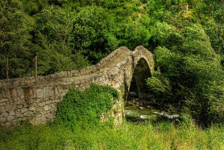 中世纪桥梁, margineda, 安道尔, 第十四世纪, 浪漫, 历史