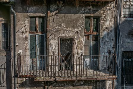 windows, 老, 建设, 年份, 破碎, 灰尘, 被遗弃