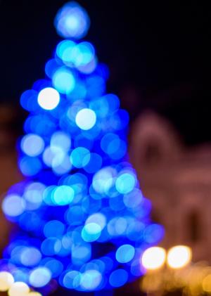 散景, 圣诞装饰, 浅蓝色, 圣诞树, 闪光, 光明, 装饰