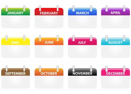 日历, 图标, 日历图标, 个月, 几个月, 色彩缤纷, 符号