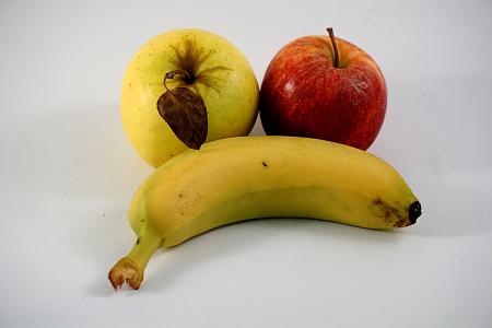 水果, 苹果和香蕉, 电源, 红色, 香蕉, 黄色, 食品