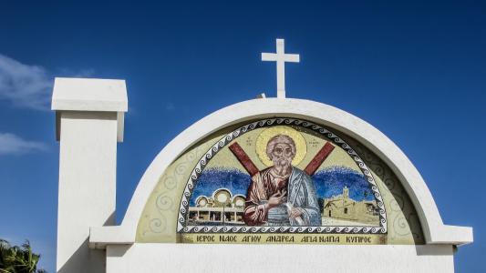 塞浦路斯, 阿依纳帕, 圣拉萨罗安德烈, 教堂, 东正教, 十字架, 基督教