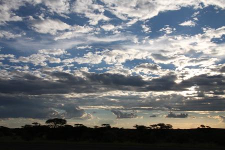 南非, 非洲, 天空, 云彩, 黄昏, 旅行, 蓝色