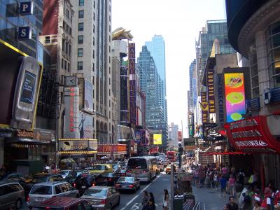 纽约, 城市, 忙, 建筑, 街道, 汽车, 人