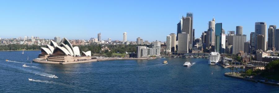 悉尼, 澳大利亚, 悉尼港, 歌剧院, 摩天大楼, 城市景观, 天际线