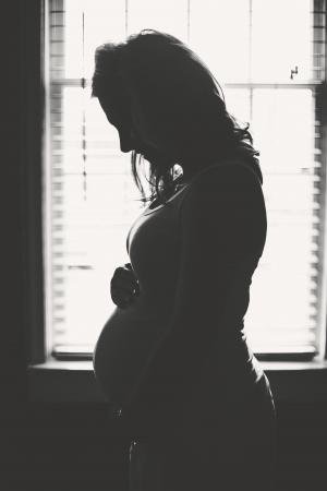 女人, 怀孕, 母亲, 女性, 腹部, 期待, 剪影