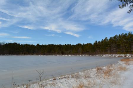 湖, 池塘, 冰, 雪, 冬天, 森林, 自然