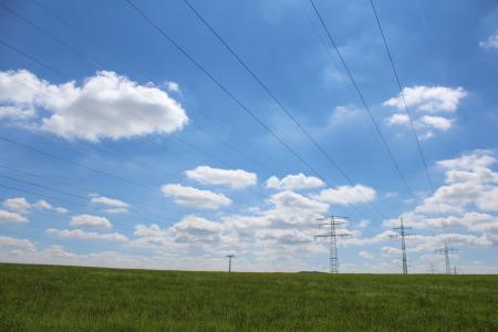 电线杆, 自然, 能源, 草甸, 天空, 技术, 环境
