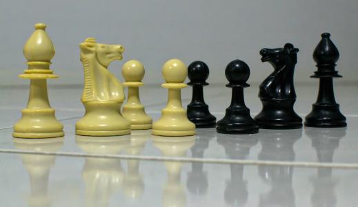 象棋, 黑色, 白色, 挑战, 战斗, 骑士, 典当