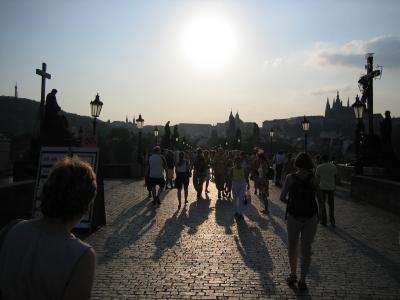 布拉格, 查理大桥, 捷克共和国, 游客, 旅游, 行人, 过路人