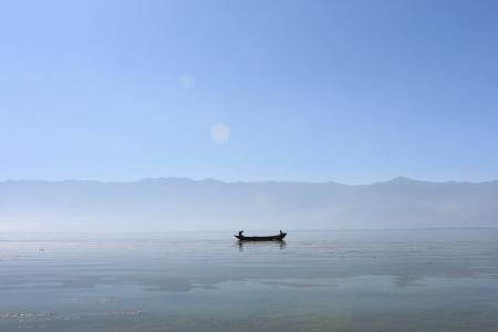 泸沽湖, 风景, 小船, 独木舟, 湖