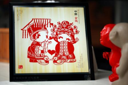 文化, 传统, 剪纸, 中国, 西北, 新的一年, 窗口贴纸