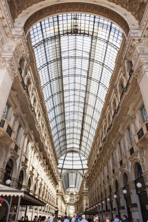 欧洲, 意大利, 购物, 维托里奥 · 埃莱二世拱廊, 圆顶, 玻璃, 奢华