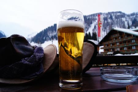 帽子, 啤酒, 山脉, 自然, 冬天, 雪, 口渴