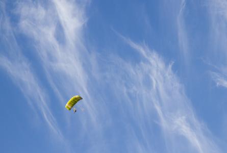 天空, 降落伞, 空气, 风, 乐趣, 假日, 人飞行