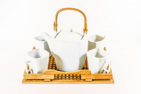 teeservice, 茶壶, 三通, 壶, 下午茶时间, 服务, 饮料
