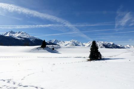 雪原上, 山脉, 高恩山, 自然, 冬天, 雪, 雪景