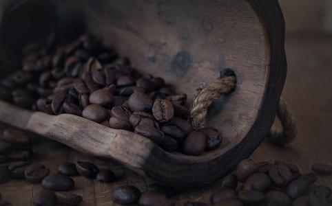 咖啡, 咖啡豆, 烤, 棕色, 天然产物, 咖啡因, 木铲