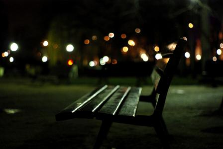 板凳, 晚上, 城市, 户外, 树, 自然, 公园-男人作空间