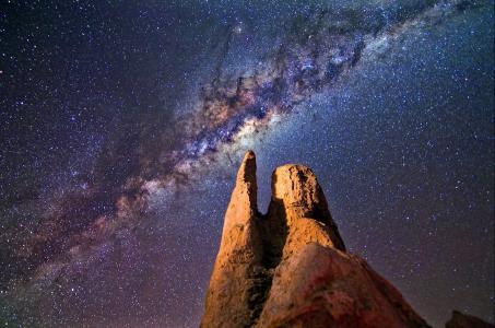 银河, 岩石, 晚上, 景观, 尖塔, 澳大利亚, 天空