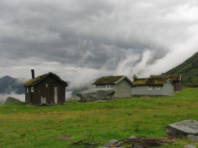 挪威, 山间小屋, 小屋, 雾, 景观, 风景名胜, 旅行
