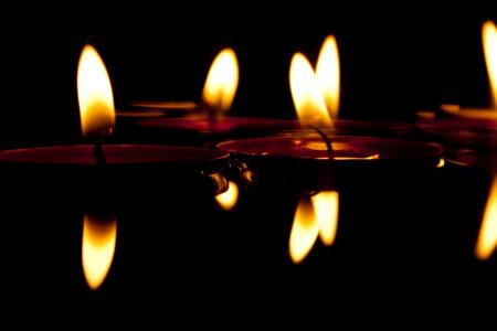 蜡烛, 水, 烛光, 灯, 游泳, 漂浮着蜡烛, 浪漫