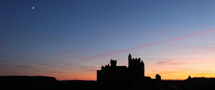 beynec 城堡, 剪影, 日落, 景观, 暮光之城, 旅行, 度假