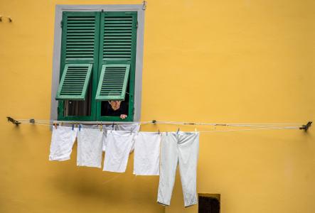意大利, 女人, 人, 人, 洗衣, 晾衣绳, 欧洲