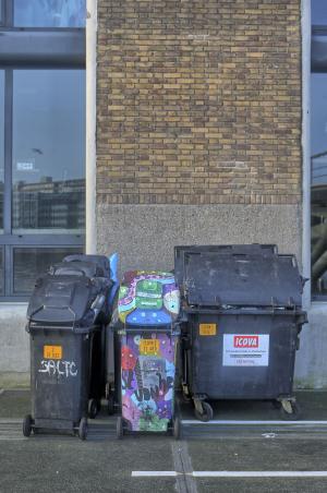 垃圾桶, 涂鸦, 阿姆斯特丹, 清洗, 废物, 垃圾, 回收