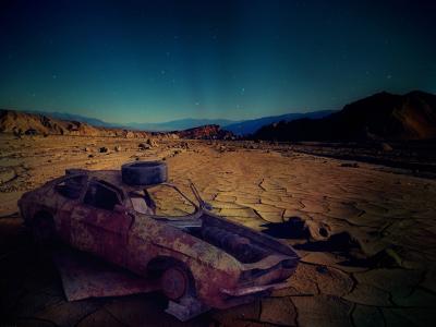 沙漠, 汽车残骸, 美国, 亚利桑那州, 自动, 残骸, 生锈