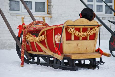 雪橇, 休息, 俄罗斯, 冬天, 圣诞, 骑