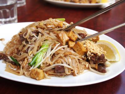 泰国美食, 面条, 炒面, 顿饭, 亚洲, 筷子, 食品
