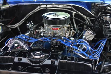 引擎, galaxie 500, 福特汽车, 福特, 铬, 蓝色汽车, 蓝色引擎