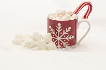 糖果手杖, 热巧克力, 可可, 圣诞节, 假日, 饮料, 棉花糖