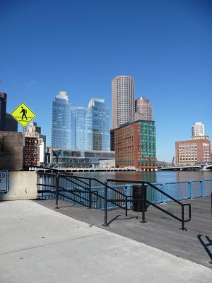 波士顿, 城市, 天际线, 美国, 摩天大楼, 水, 港口城市