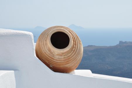 希腊, 圣托里尼岛, 双耳瓶, 白天, 户外, 没有人, 山