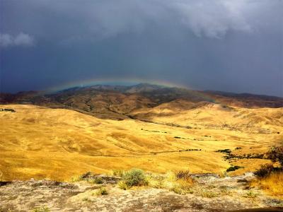 爱达荷州, 彩虹, 雨, 沙漠, 小山, 自然, 自然