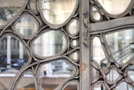 金属, 玻璃, 门, 巴塞罗那, 高迪, 窗口, 模式