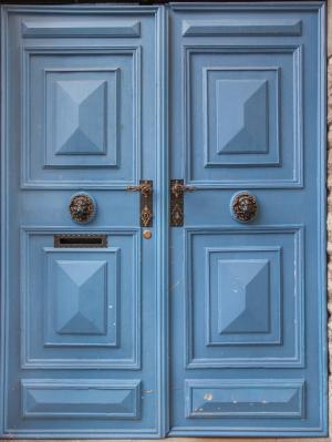 门, 画, 木材, 蓝色, 门环, 邮件, 乡村