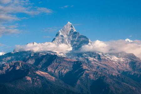 山, 喜马拉雅山, 尼泊尔, 徒步旅行, 跋涉, 鱼尾, 雪
