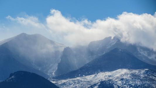 山, 高峰, 雪, 天空, 科罗拉多州, 景观, 荒野