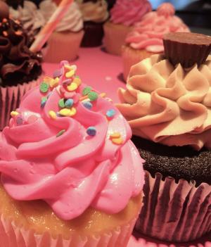 纸杯蛋糕, 甜点, 粉色, 奶油, 甜, 糖, 蛋糕