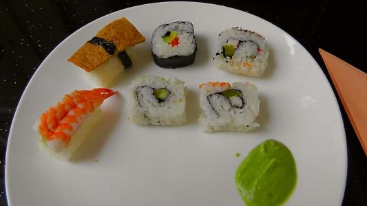 寿司, 食品, 鱼, 日语, 板, 吃, 封面