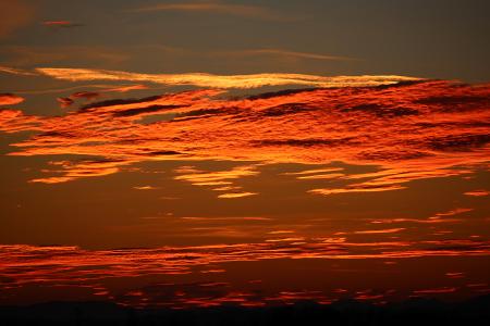 日落, 傍晚的天空, 红色, 余辉, abendstimmung, 自然, 橙色