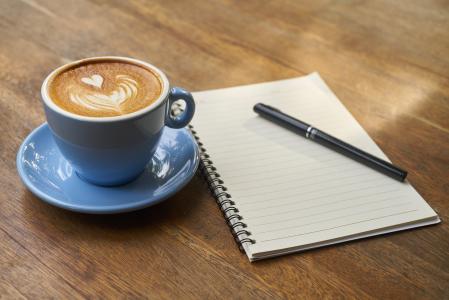 咖啡, 钢笔, 笔记本, 工作, 书, 咖啡因, 食物照片